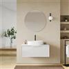 DEGHI Mobile bagno sospeso con cassetto 90 cm bianco opaco cannettato con top - Mida