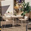 DEGHI Set bistrot con tavolo 70x70 cm e 2 sedie in acciaio vaniglia - Faber