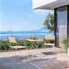 DEGHI Set bistrot con tavolo pieghevole 60x60 cm e 2 sedie in acciaio vaniglia - Faber