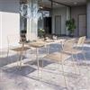 DEGHI Set pranzo con tavolo 120x70 cm e 4 sedie in acciaio vaniglia - Faber