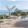 DEGHI Set pranzo con tavolo 80x80 cm e 4 sedie in acciaio vaniglia - Faber