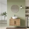 DEGHI Mobile bagno sospeso con ante 80 cm rovere acero cannettato con top - Mida