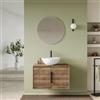DEGHI Mobile bagno sospeso con ante 80 cm rovere america cannettato con top - Mida