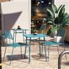 DEGHI Set bistrot con tavolo 60x60 cm e 2 sedie in acciaio blu maldive - Faber