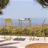 DEGHI Set bistrot con tavolo alto 60x60 cm e 2 sgabelli in acciaio ocra - Faber