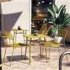 DEGHI Set bistrot con tavolo 60x60 cm e 2 sedie in acciaio ocra - Faber