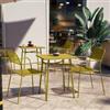 DEGHI Set bistrot con tavolo 60x60 cm e 2 sedie con braccioli in acciaio ocra - Faber
