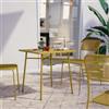 DEGHI Set bistrot con tavolo 70x70 cm e 2 sedie in acciaio ocra - Faber
