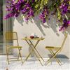 DEGHI Set bistrot con tavolo pieghevole 60x60 cm e 2 sedie pieghevoli in acciaio ocra - Faber
