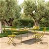 DEGHI Set pranzo con tavolo 150x80 cm e 4 sedie pieghevoli in acciaio ocra - Faber