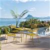 DEGHI Set pranzo con tavolo 80x80 cm e 4 sedie in acciaio ocra - Faber