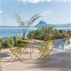 DEGHI Set pranzo con tavolo 80x80 cm e 4 sedie pieghevoli in acciaio ocra - Faber