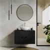 DEGHI Mobile bagno portalavabo 80 cm nero opaco con ante e specchio - Dunkel