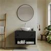 DEGHI Mobile bagno portalavabo 80 cm nero opaco con vano a giorno e cassetto con specchio - Dunkel
