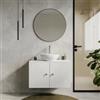 DEGHI Mobile bagno portalavabo 80 cm bianco opaco con ante e specchio - Dunkel