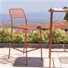 DEGHI Sgabello alto da esterno impilabile in acciaio terracotta - Faber