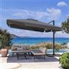 DEGHI Ombrellone da giardino 4x3 m palo antracite e telo grigio con flap - Carioca