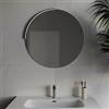 DEGHI Specchio Ø70 cm con luce led a mezzaluna in alluminio nero - Raoled