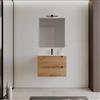 DEGHI Mobile bagno sospeso 70 cm con cassetti rovere gold cannettato con lavabo - Deck