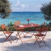 DEGHI Set pranzo pieghevole con tavolo 110x70 cm e 4 sedie in acciaio terracotta - Atelier