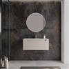 DEGHI Mobile bagno sospeso 90 cm cashmere cannettato con cassetto e lavabo - Deck