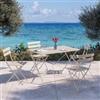 DEGHI Set pranzo pieghevole con tavolo 110x70 cm e 4 sedie in acciaio vaniglia - Atelier