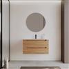 DEGHI Mobile bagno sospeso 90 cm rovere gold cannettato con cassetti e lavabo - Deck