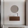 DEGHI Mobile bagno sospeso 90 cm rovere deciso cannettato con cassetto e top cashmere - Deck