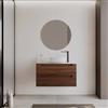 DEGHI Mobile bagno sospeso 90 cm rovere deciso con cassetti e top cashmere - Deck