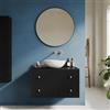 DEGHI Mobile bagno portalavabo 90 cm 2 cassetti in legno di mango cannettato nero - Dunkel