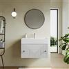 DEGHI Mobile bagno sospeso 70 cm bianco con lavabo alto e specchio - Dunkel
