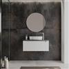DEGHI Mobile bagno sospeso 90 cm bianco opaco cannettato con top antracite - Deck