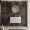 DEGHI Mobile bagno sospeso 90 cm bianco opaco con top lavabo - Deck