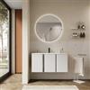 DEGHI Mobile bagno sospeso 100 x 50 cm 3 ante bianco opaco con lavabo - Bogard