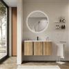 DEGHI Mobile bagno sospeso 100 x 50 cm 3 ante rovere acero con lavabo - Bogard