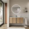 DEGHI Mobile bagno sospeso 120 x 50 cm 4 ante rovere acero con lavabo - Bogard