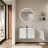 DEGHI Mobile bagno sospeso 80 x 50 cm 2 ante bianco opaco con lavabo - Bogard