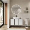 DEGHI Mobile bagno sospeso 100 x 50 cm 3 ante bianco opaco con top - Bogard