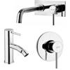 JACUZZI - RUBINETTERIA Set lavabo a muro con piastra e bidet con incasso doccia cromo Gun di Jacuzzi - Rubinetteria