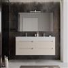 DEGHI Mobile bagno sospeso 140 cm con 4 cassetti cashmere e lavabo alto doppia vasca - Deck