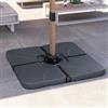 DEGHI Base ombrellone in polietilene grigio 4 pezzi 50x50 cm per ombrellone a palo laterale - Sotey