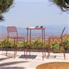 DEGHI Set bistrot con tavolo alto 60x60 cm e 2 sgabelli in acciaio terracotta - Faber