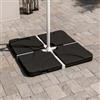 DEGHI Base ombrellone in 4 pezzi nera 50x50 cm riempimento con acqua o sabbia - Sotey