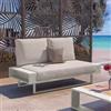 DEGHI Divano da giardino 2 posti in alluminio bianco con cuscini beige - Parfa