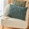 DEGHI Cuscino 38x58 cm sfoderabile in cotone verde con lavorazione jacquard - Velian