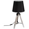 DEGHI Lampada da tavolo 58h cm in paulownia grigio e paralume nero - Sailor