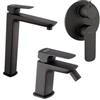 JACUZZI - RUBINETTERIA Set lavabo alto e bidet con incasso doccia con deviatore nero opaco - Jacuzzi - Rubinetteria X9