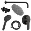 JACUZZI - RUBINETTERIA Set incasso doccia 2 vie con braccio 30 e soffione 20 con duplex nero opaco - Jacuzzi - Rubinetteria X9
