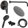 JACUZZI - RUBINETTERIA Set incasso doccia 2 vie con braccio 30 e soffione 20 con duplex nero opaco - Jacuzzi - Rubinetteria Eazy