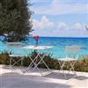 DEGHI Set bistrot pieghevole con tavolo 70x70 cm e 2 sedie in acciaio bianco - Atelier